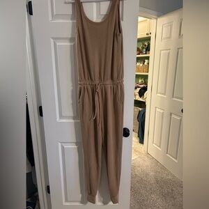 Women's Sleeveless Drawstring Jumpsuit with matching long cardigan